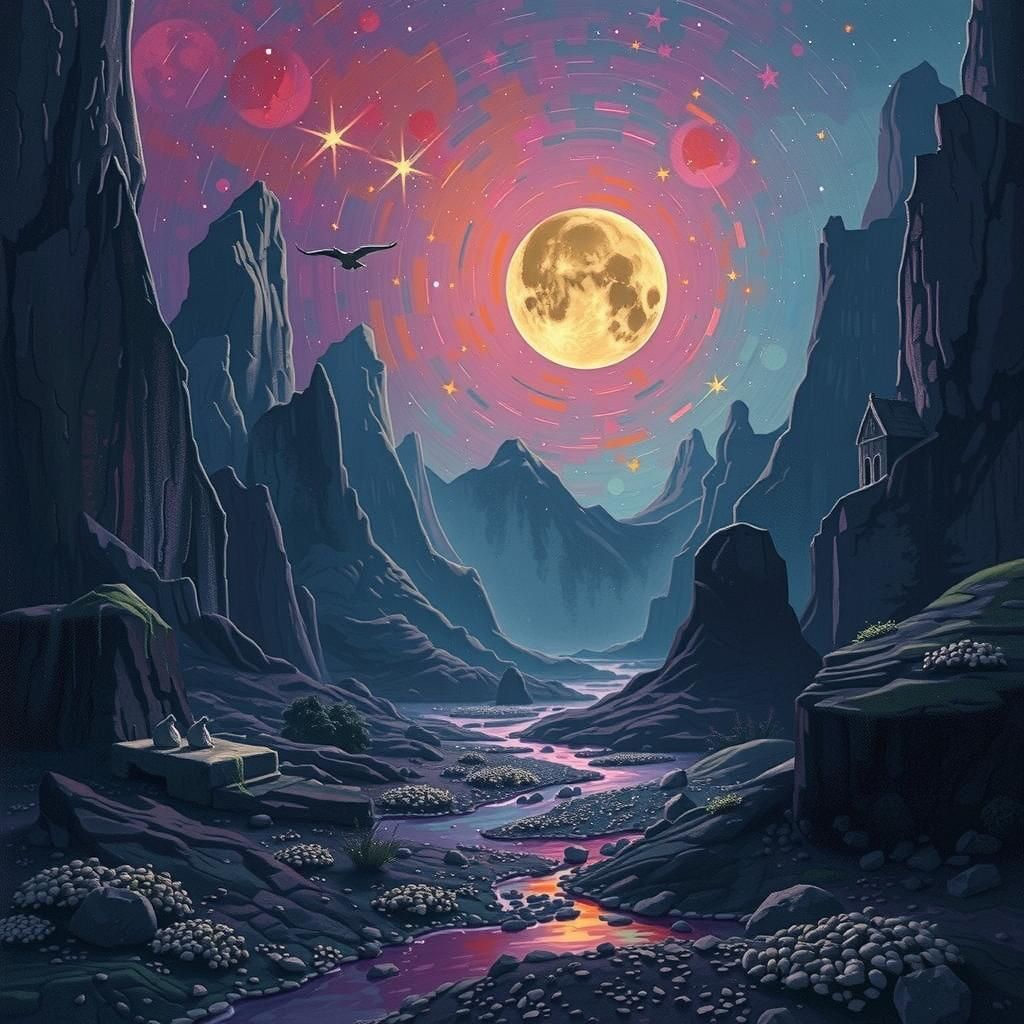 Starry Night Sky in Van Gogh Style