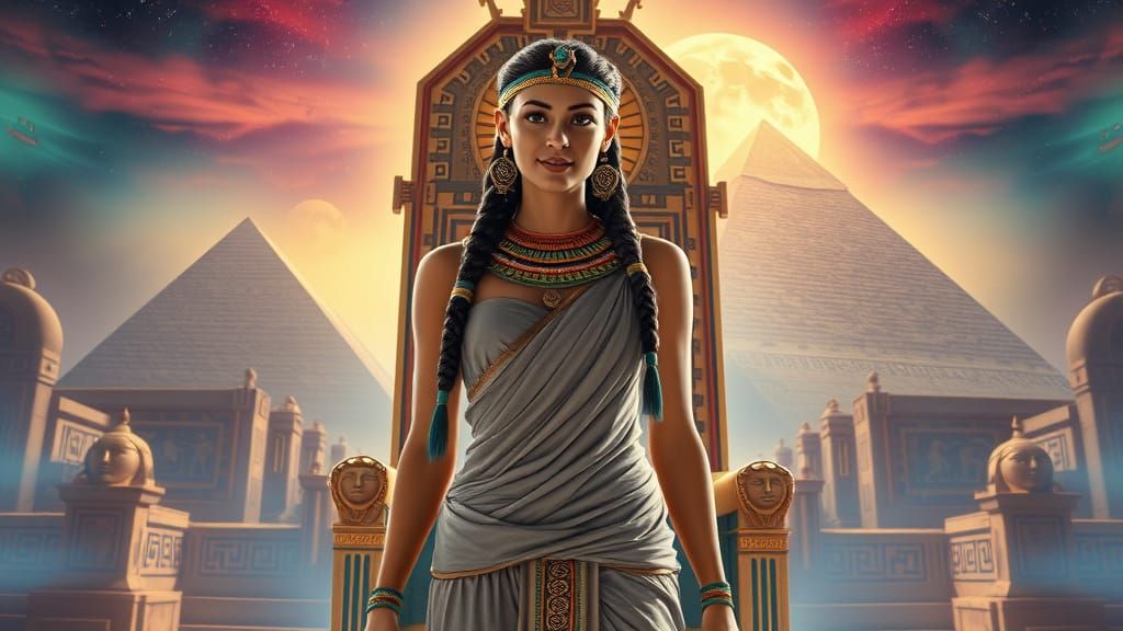 Egyptian Goddess in Psychedelic Splendor