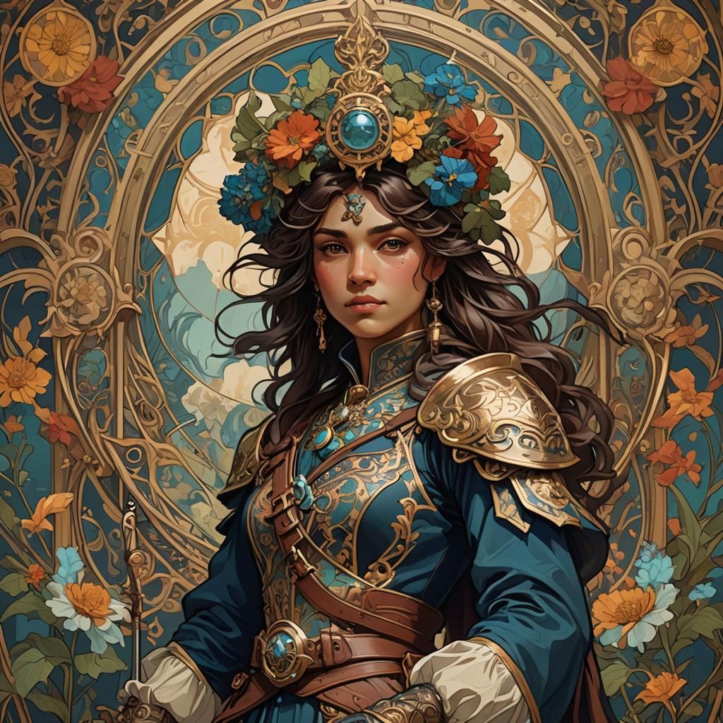 Musketeer in Art Nouveau Style of Alphonse Mucha