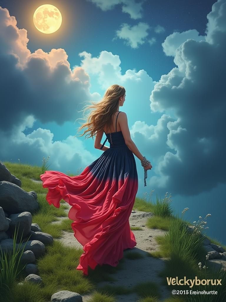 Astronaut Moonwalk in Gritty Romantic Realism