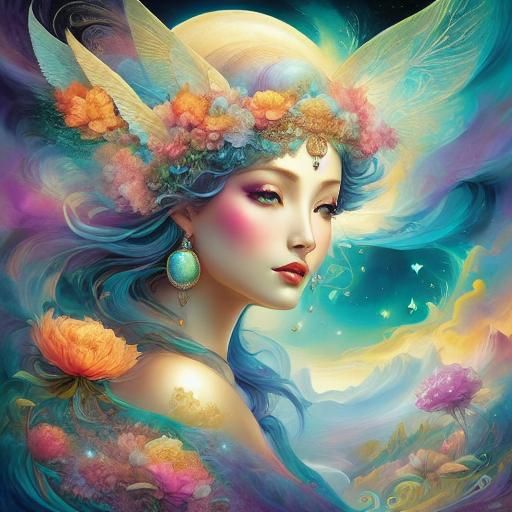 Magical Swirling Cloudscape in Hyperdetailed Digital Art