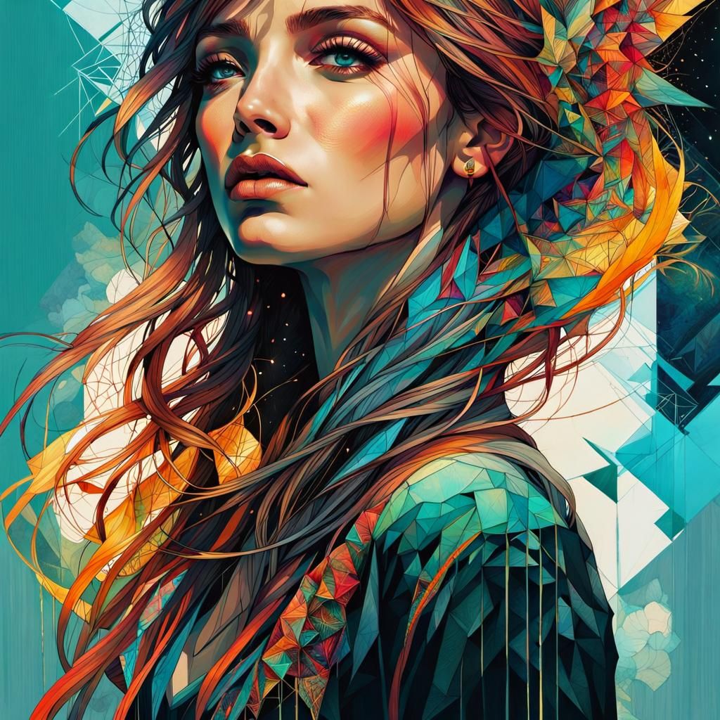 Intricate Geometric Art in Muted Colors