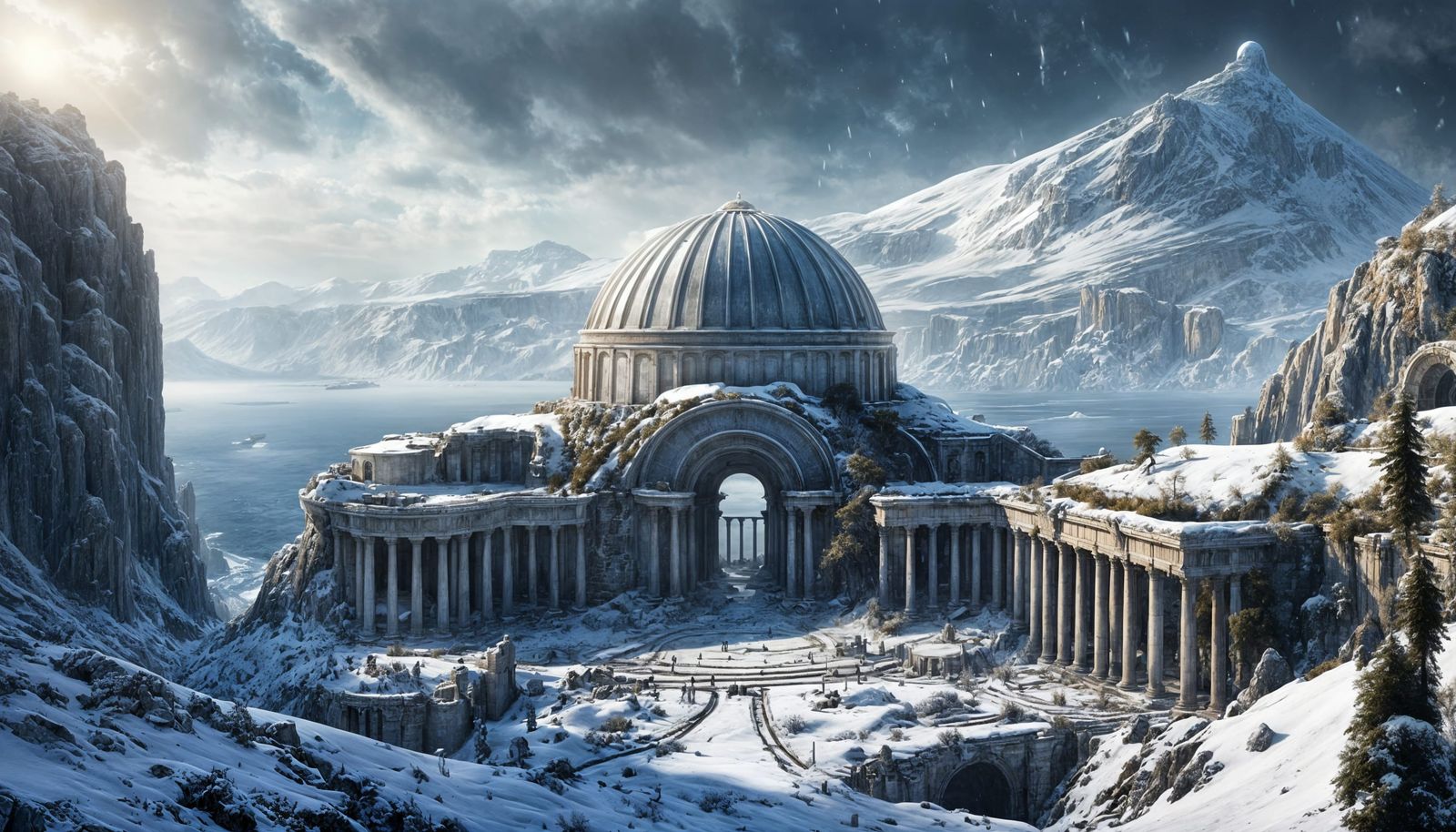 Post-Apocalyptic Greek Cityscape on Alien Planet