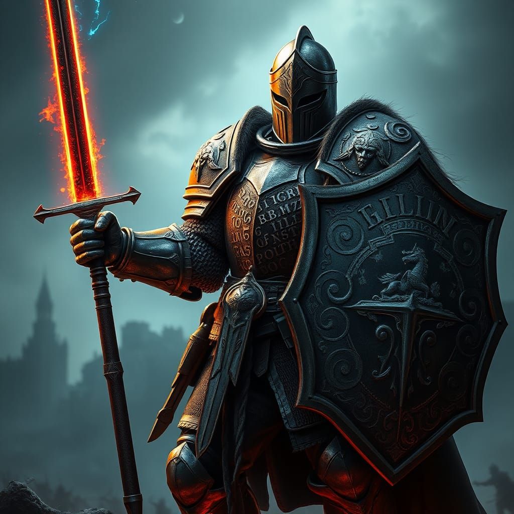 Mythical Knight in Battle-Ready Pose