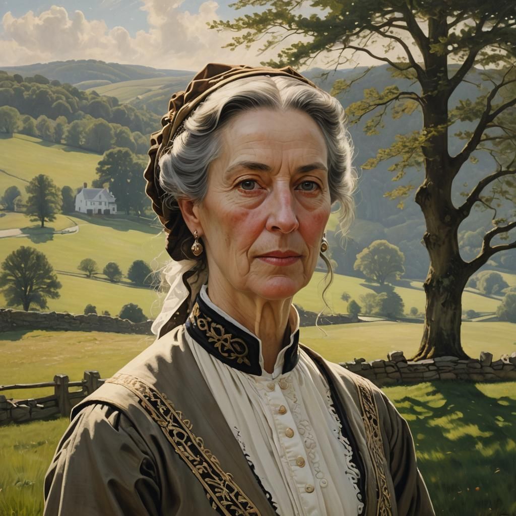 Realistic Portrait of Woman in Welsh Clothing