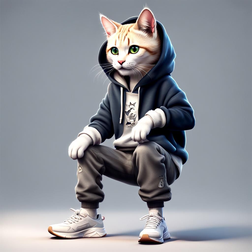 Gym cat doing burpees