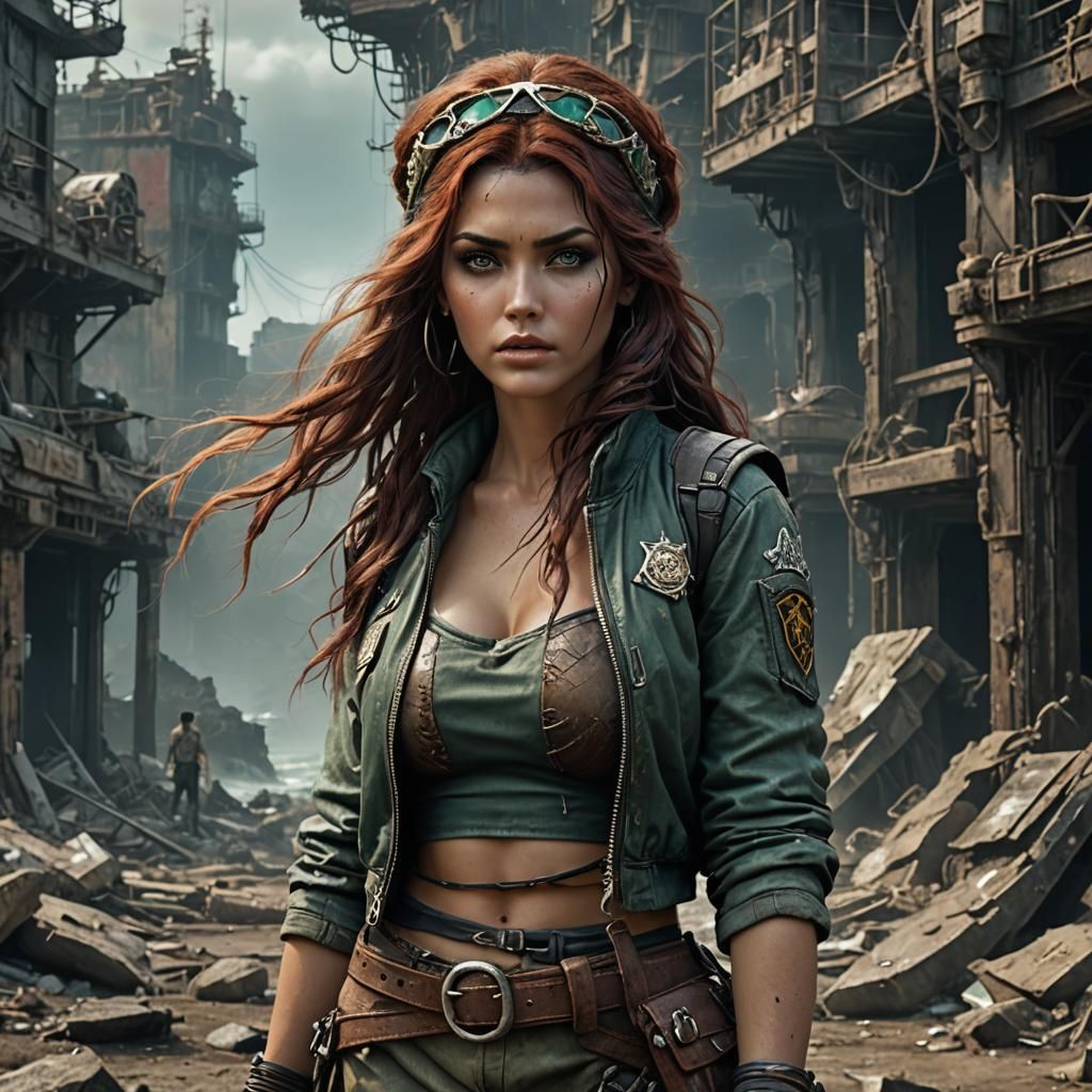 Post-Apocalyptic Survivor in Detailed Matte Painting