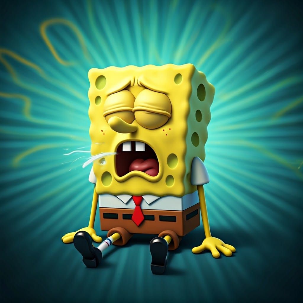 SpongeBob SquarePants Sick With the Flu in 3D