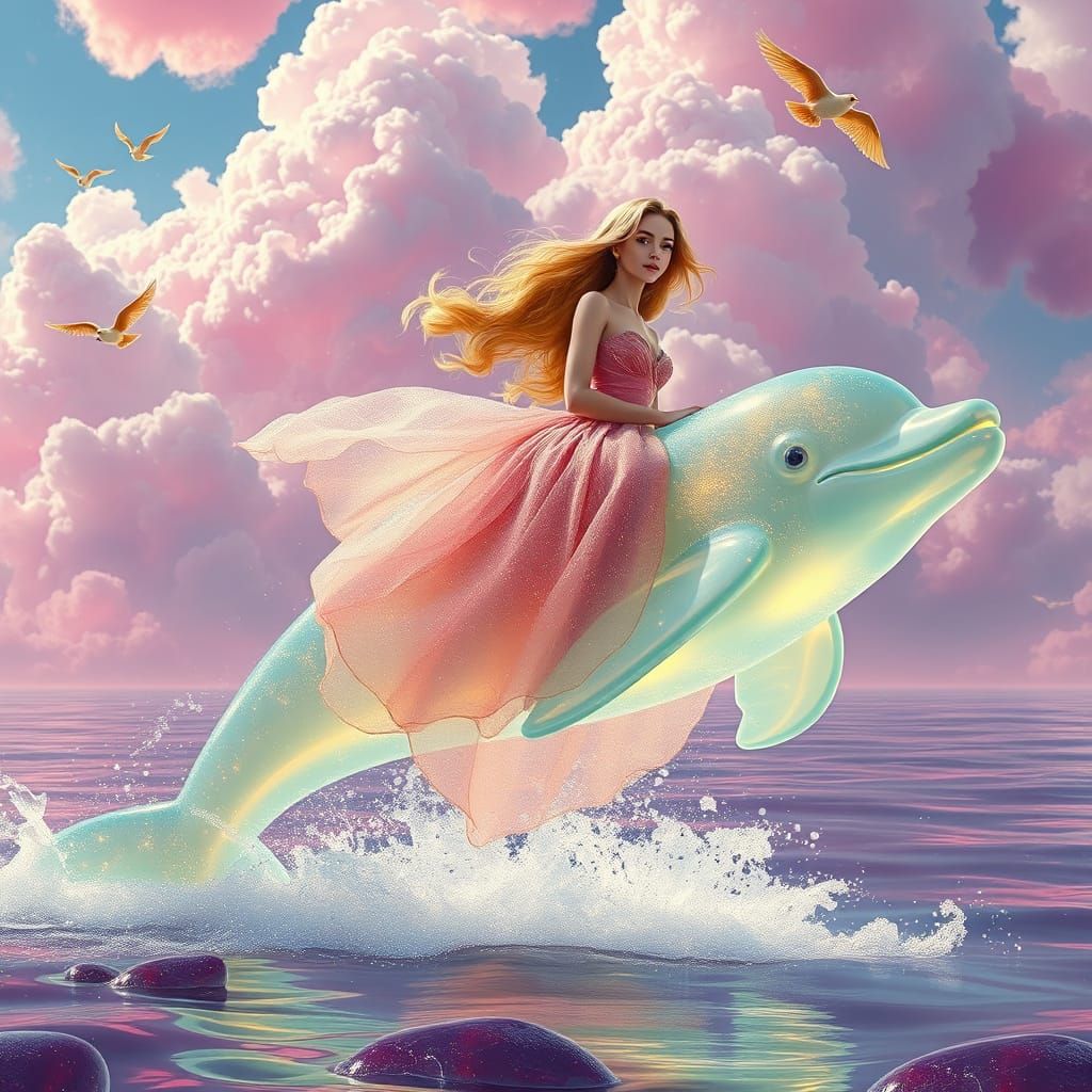 Candy Dolphin Ride Through Cherry Cola Sea