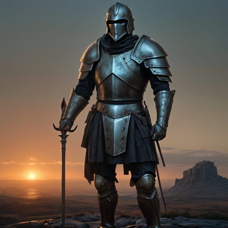 Epic Roman Legionnaire in Sunrise Landscape