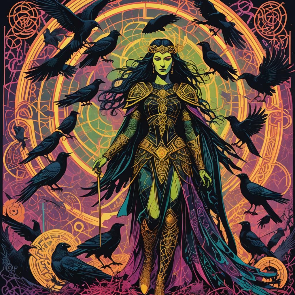 Morrigan in Desolation: A Pop Art Screen Print