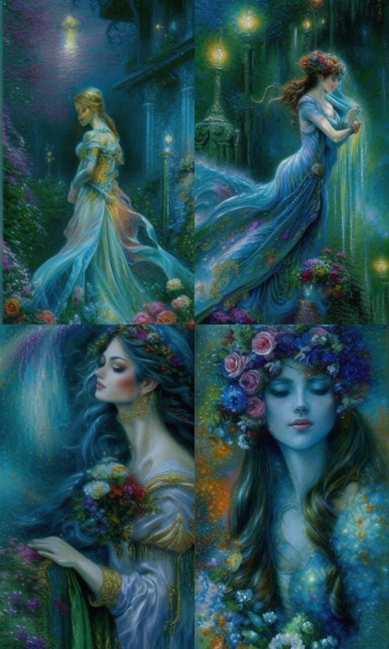 Ethereal Fantasy Impasto Oil Painting in Expressionist Style