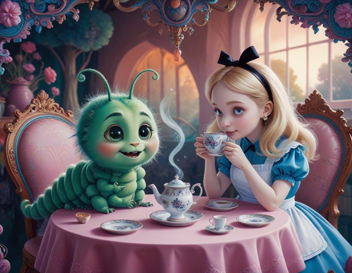 Alice and Caterpillar's Enchanted Tea Party