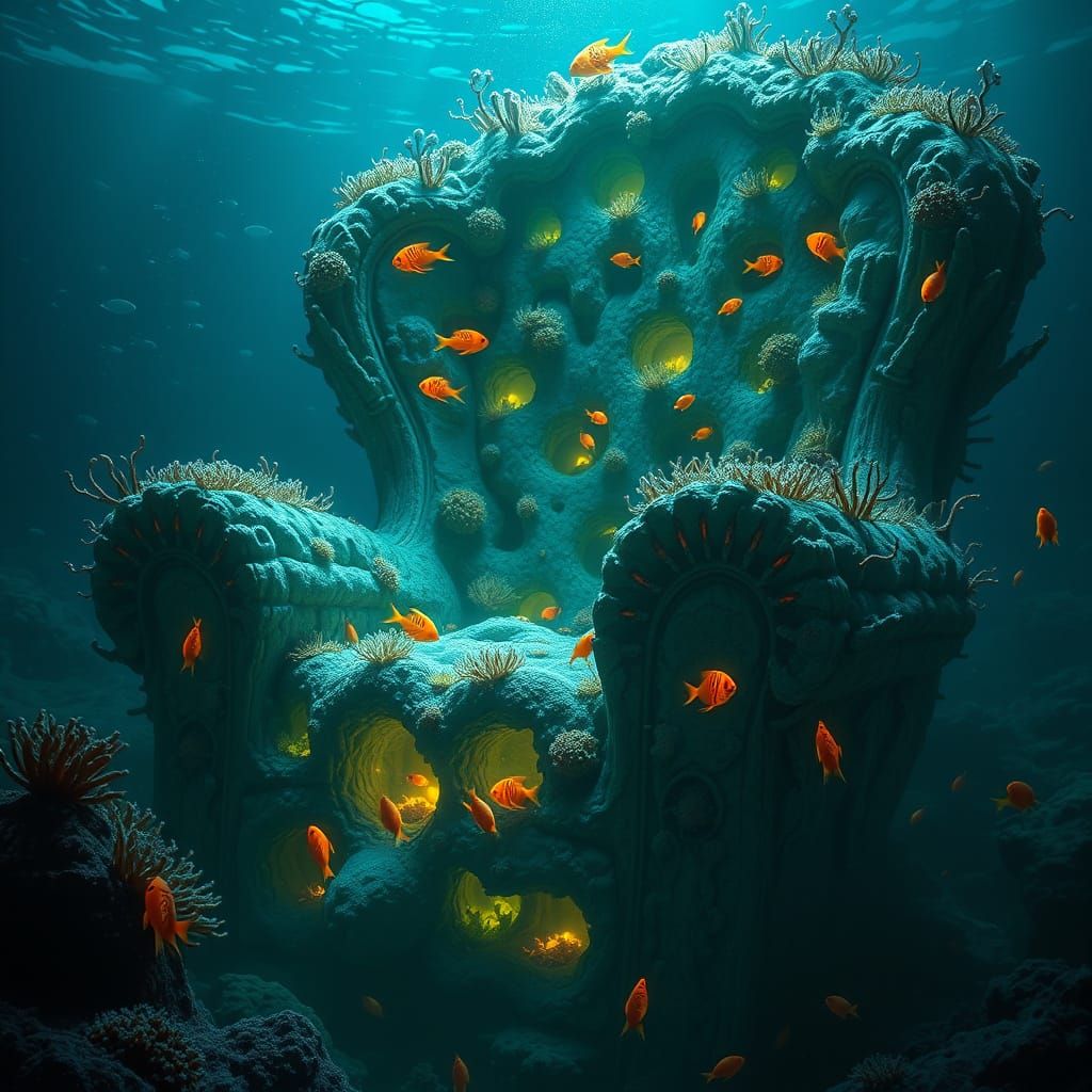 Living Coral Armchair in Alien Ocean Depths