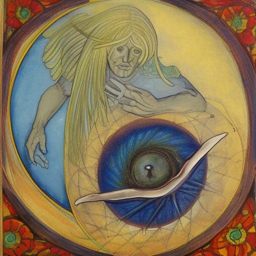 Ophanim: A Visionary Watercolor Painting