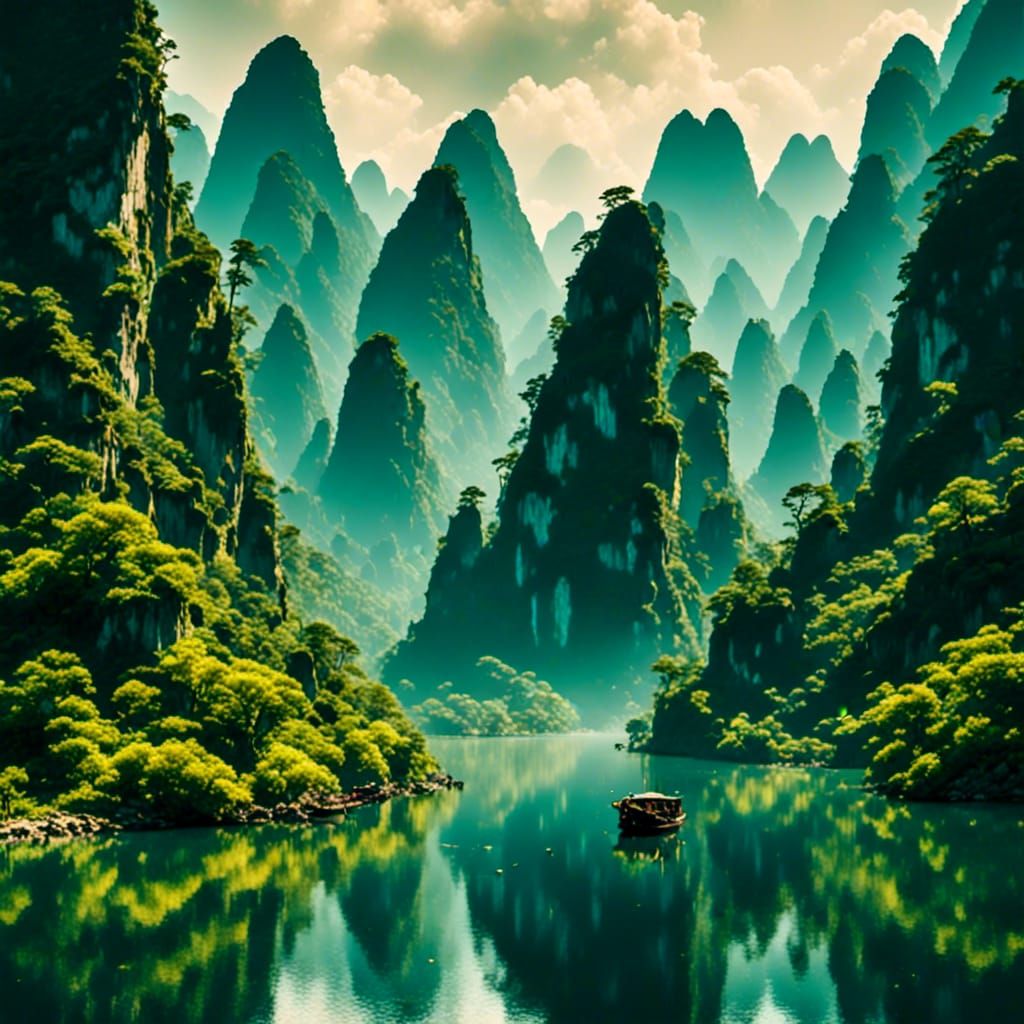 AI Image Fusion: Rare Aesthetic Asian Scapes