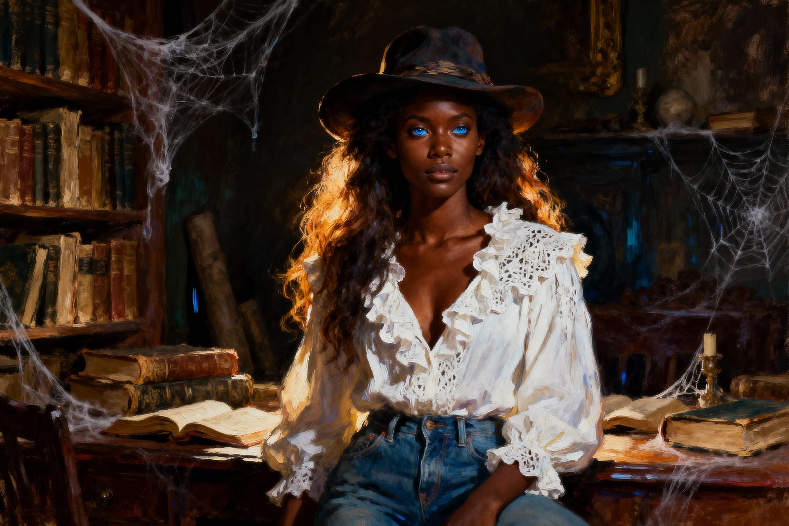 Regal Woman in Chiaroscuro Portrait