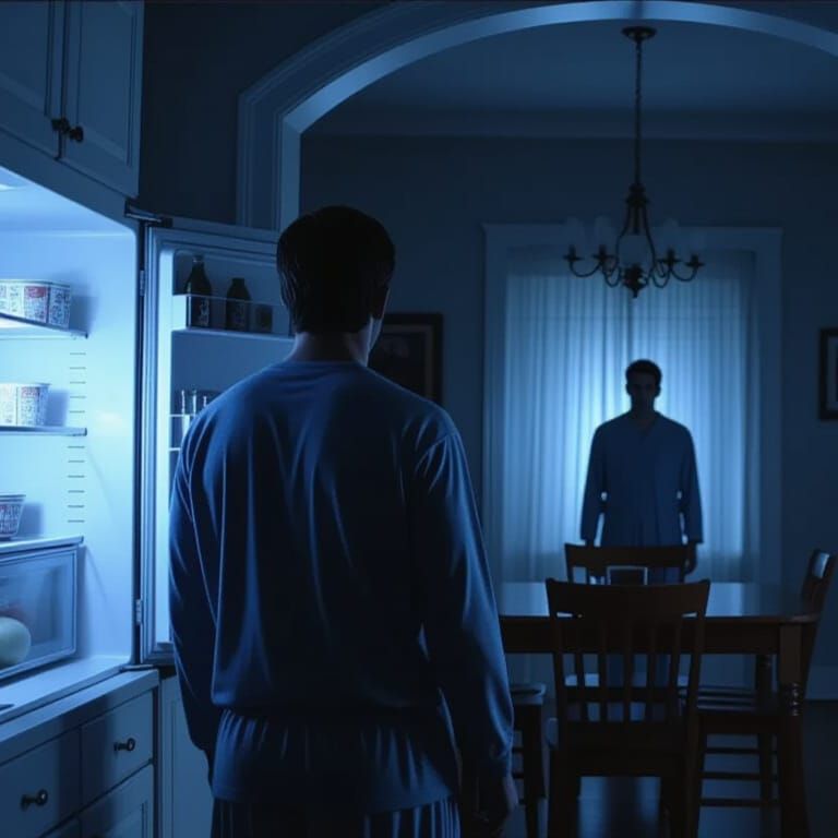 Terrifying Shadow Watches Unsuspecting Man