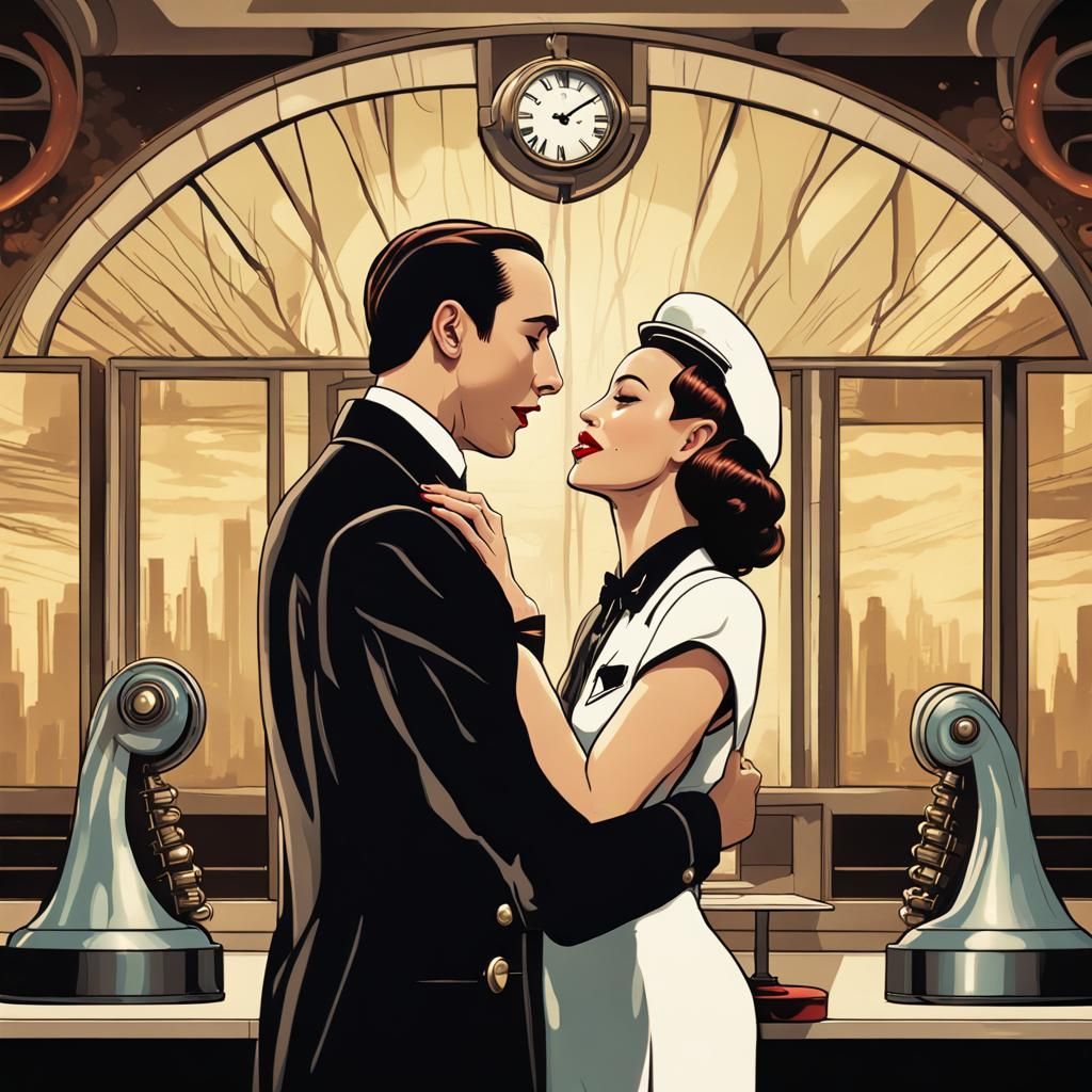 Art Deco Nicolas Cage Double Portrait