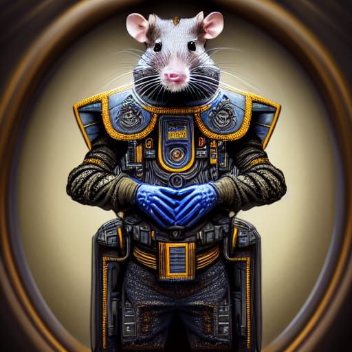 Sci-Fi Rat Portrait in Hyperrealistic Detail