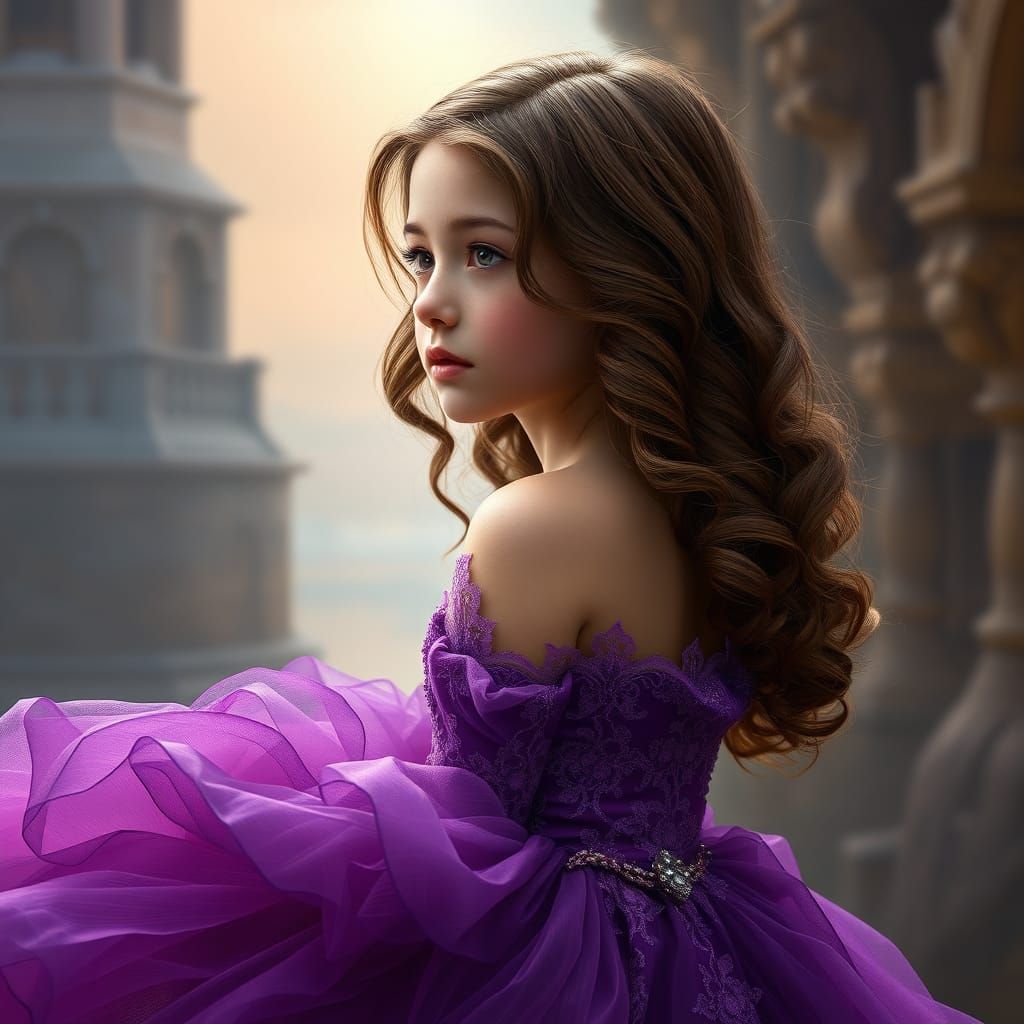 Girl in Purple Gown: Fantasy Concept Art