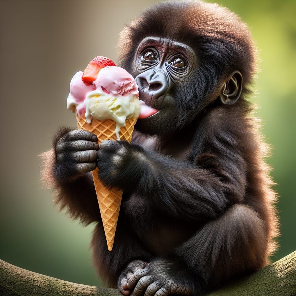 Baby Gorilla's Delight: An Ice Cream Treat