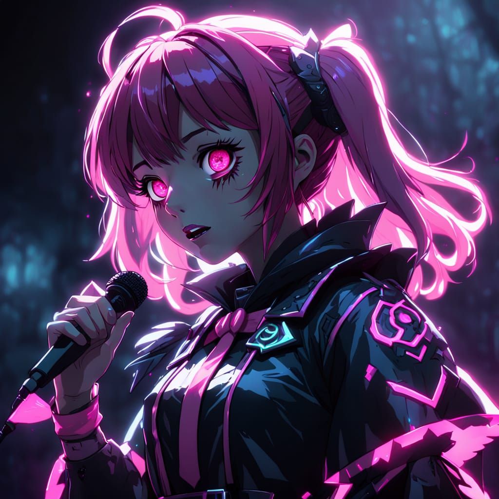 Eerie Dark Fantasy Vtuber Idol in Digital Art