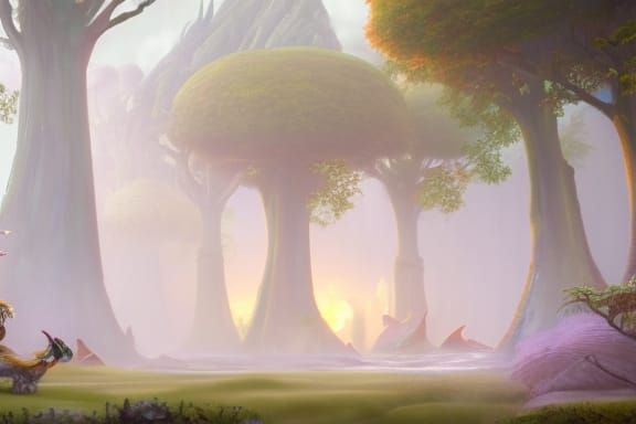 Grand Feast at Fairy Court: Ethereal Fantasy Art