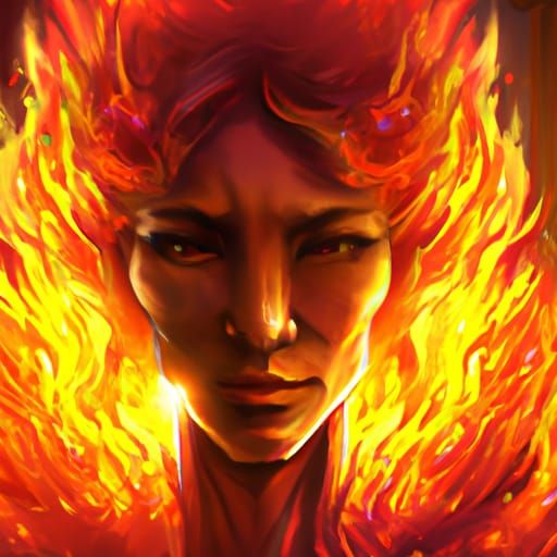 Fiery Gates of Hell Portrait in Hyperdetailed Style
