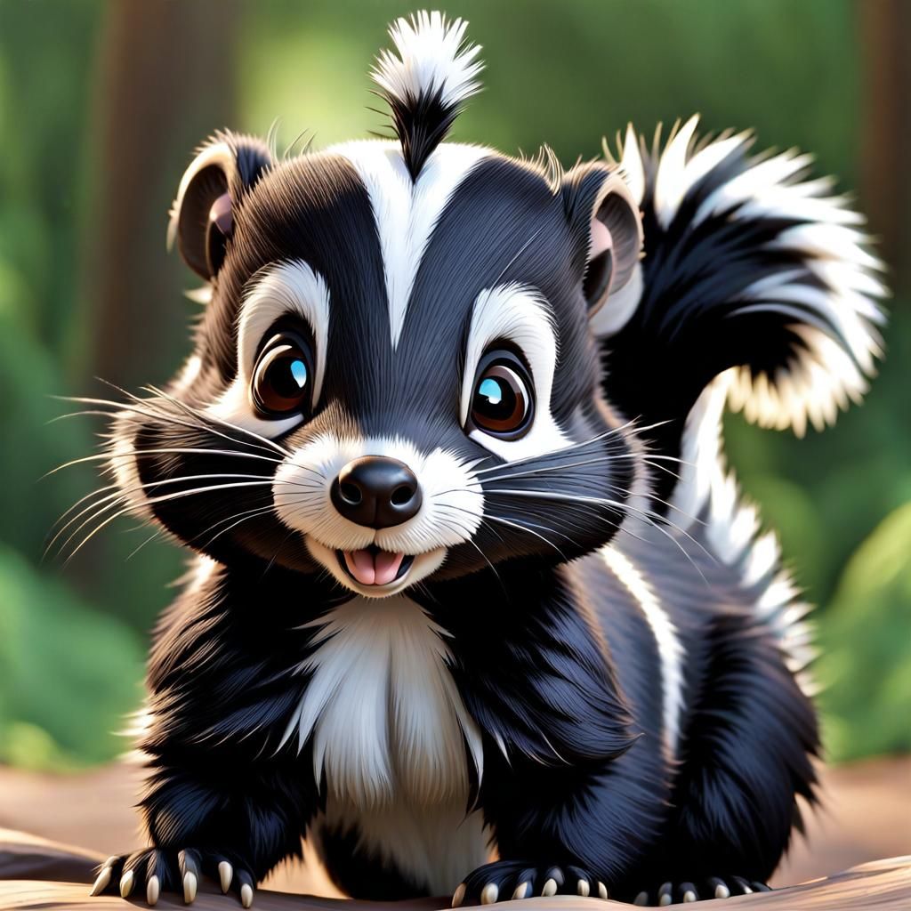 Animated Skunk Character in Pixar-Style 3D Render