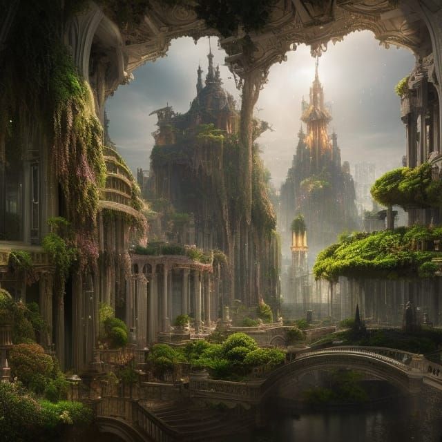 City of Light: Digital Matte Painting of Utopia