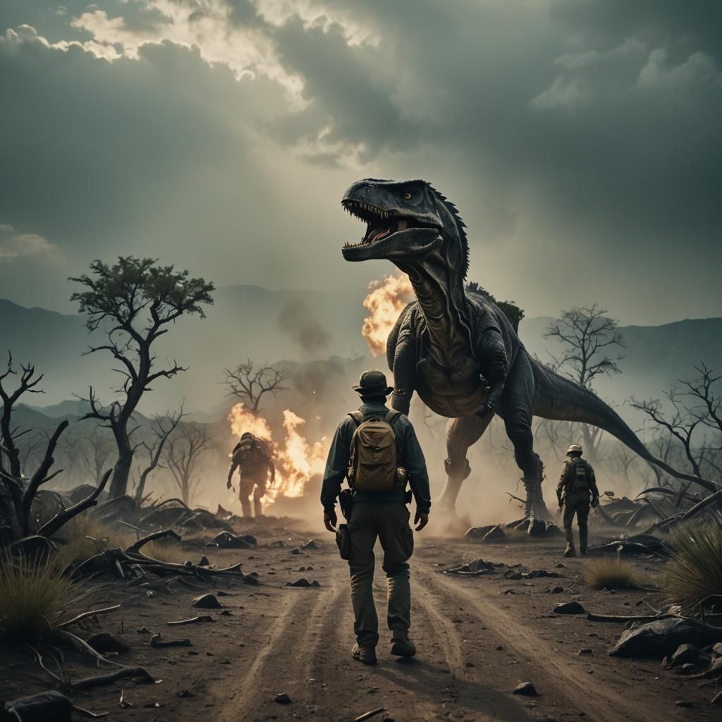 Dramatic Cinematic Scene with Film Grain