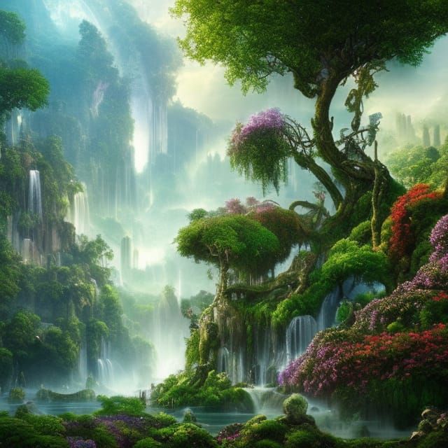 Lush Garden of Eden: Digital Matte Painting