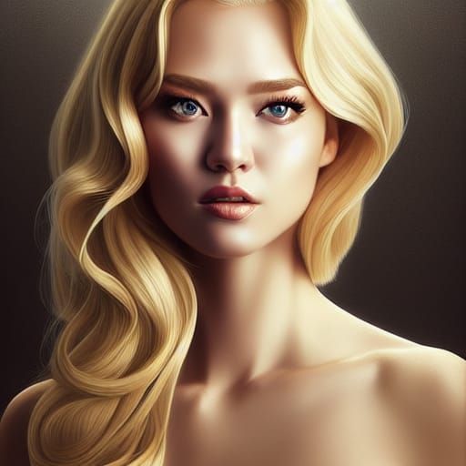 Hyperrealistic Portrait of a Blonde Woman