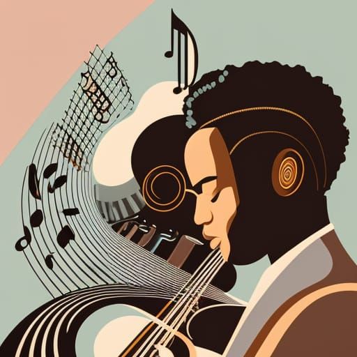Abstract Music in Vector Art Style
