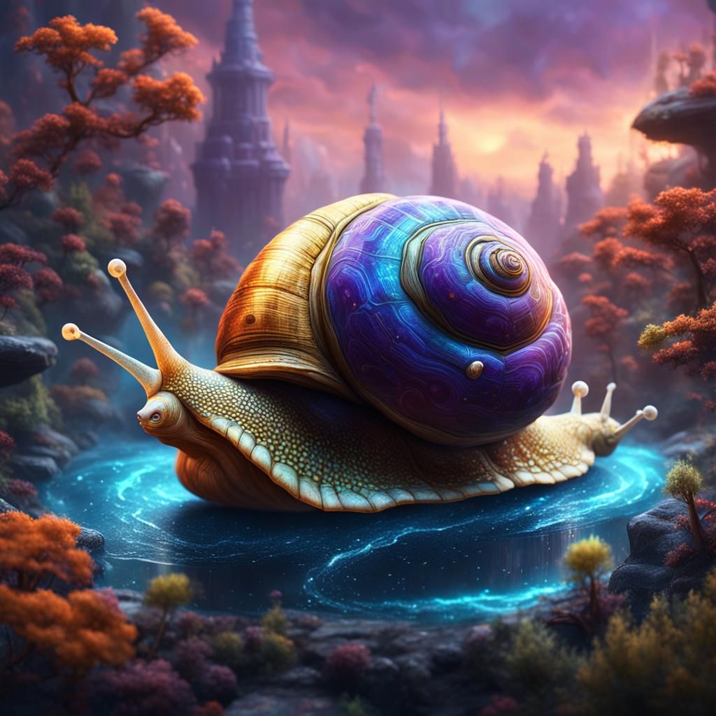 Fantastical Hypno Snail in Detailed Matte Painting
