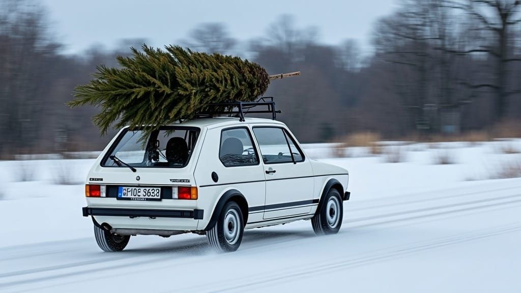 Volkswagen Golf GTI Speeds Through Snowy Countryside with Ch...