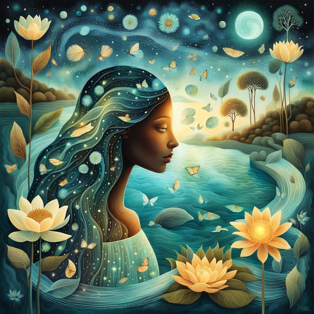 Cyberpunk-Inspired Digital Collage Depicting Human Resilienc...