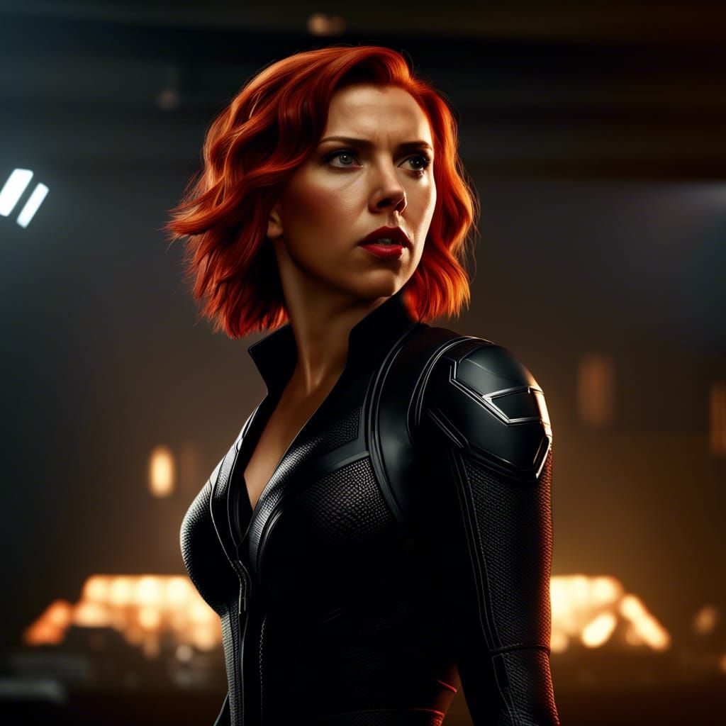 Realistic Black Widow Portrait with Ray Tracing