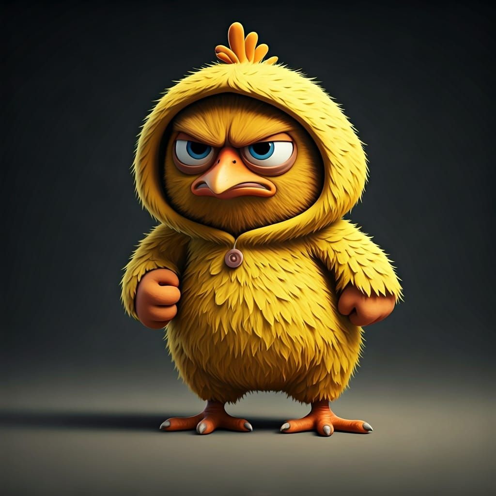 Grumpy Chick in Claymation Style Onesie