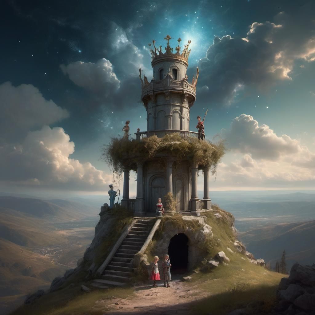 Jack and Jill Guard the Well, Hyperrealistic Digital Art