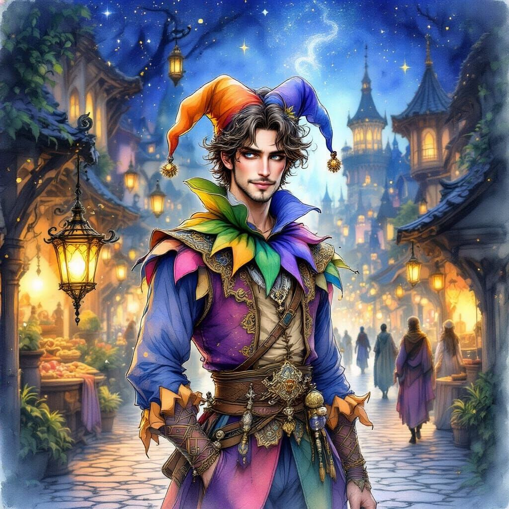 Elegant Adventurer in Magical Kingdom, Fantasy Art