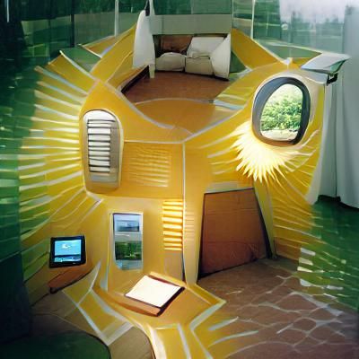 Utopian Solar Powered Room Interior