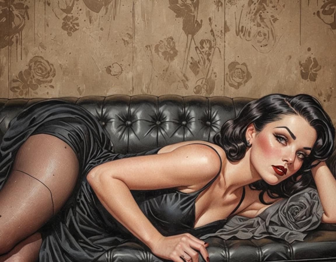 Vintage Brunette Femme Fatale in Chic 1920s Style