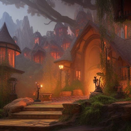 Fantastical Matte Painting in Deep Color