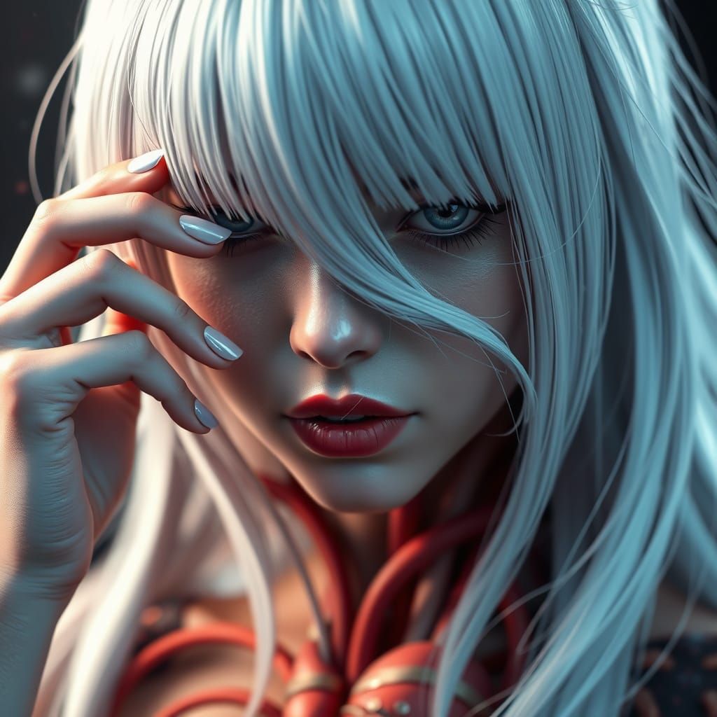 Fantastical Female with Heart Strings in Deep Color