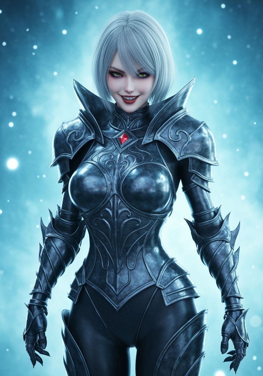 Latex Knightess in Ethereal Anime Style