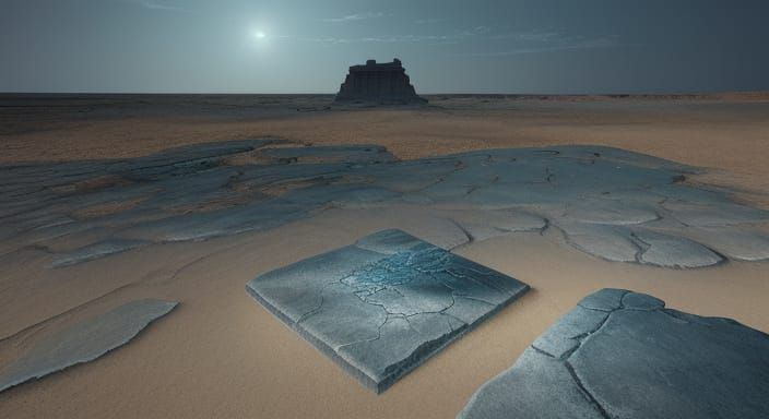 Mysterious Stone Artifact in Ethereal Moonlight