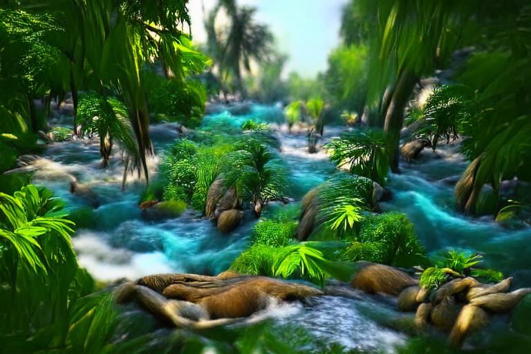 Lush Jungle River in Realistic 8K Resolution