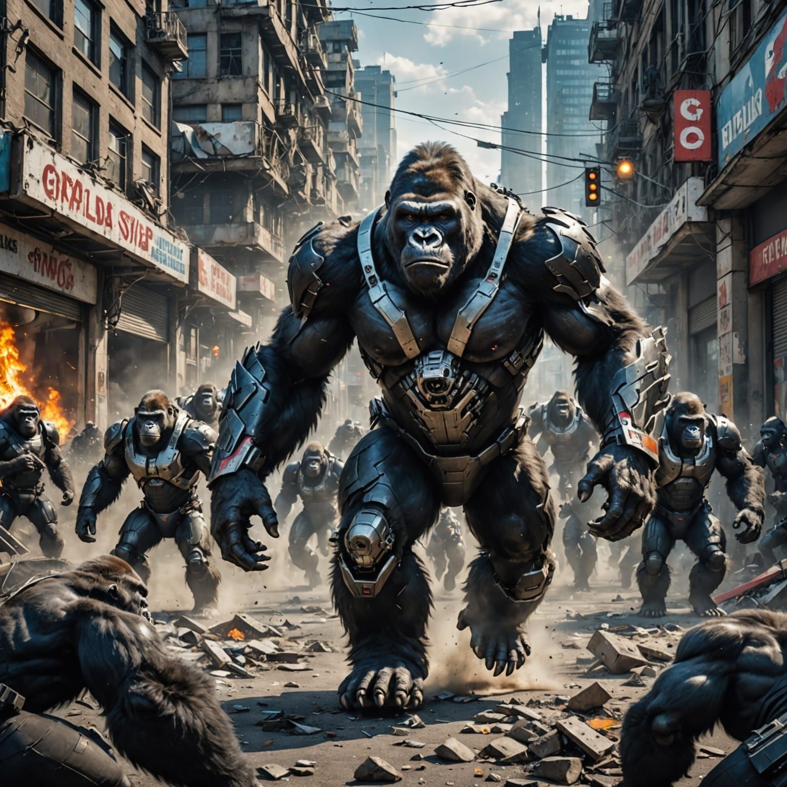 Cyborg Gorillas Cause Mayhem in City Streets